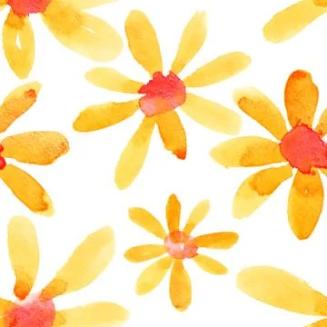 Yellow flowers seamless pattern 스톡 사진