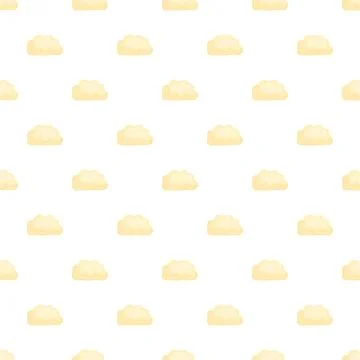 Yellow fluffy cloud seamless pattern repeating background Stock Illustration