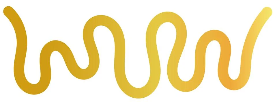 Yellow fluid ribbon loop, winding abstract path, flowing yellow line Stock-Illustration