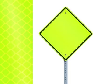 Yellow fluorescent road sign Stock Illustration