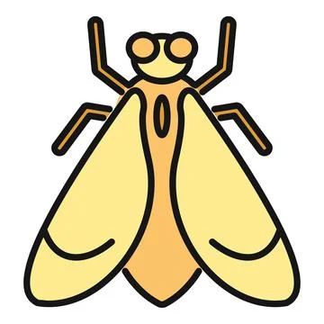 Yellow fly insect bug line illustration Stock Illustration