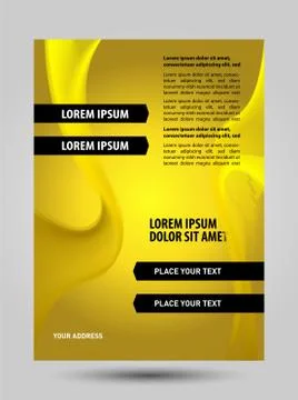 Yellow flyer template Stock Illustration