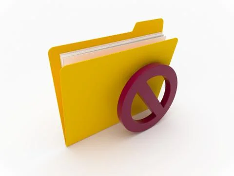Yellow Folder With Access Denied Stock Illustration