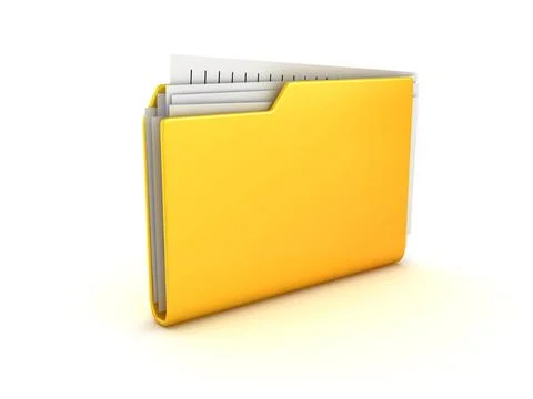 Yellow folder and documents Yellow folder and documents , This is a 3d ren... Stock Photos