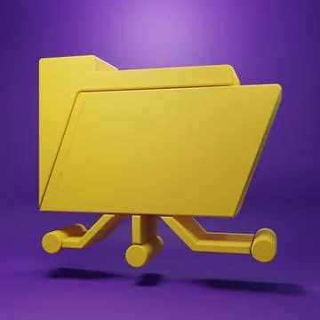 Yellow Folder and lock icon isolated on purple background. Cyber defense. S.. イラスト素材