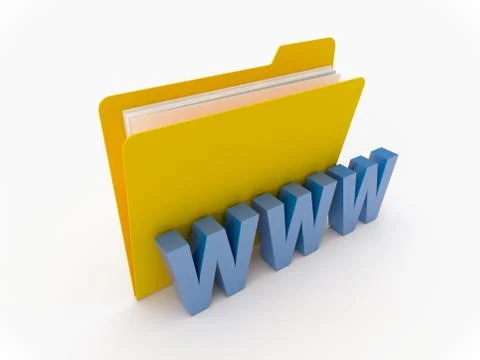 Yellow Folder With Blue World Wide Web Illustrazione stock