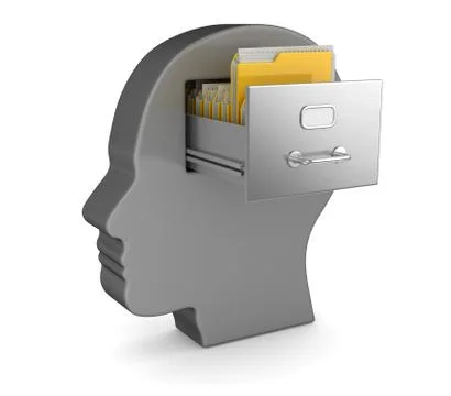 Yellow Folder in the Brain Stock Illustration