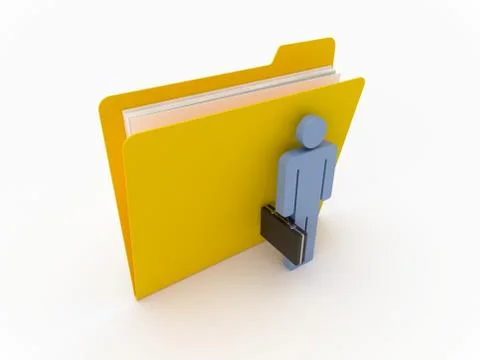 Yellow Folder With Businessman Stock Illustration
