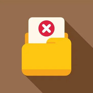 Yellow folder with canceled document inside representing deleted file 스톡 일러스트