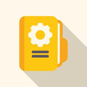 Yellow folder with cogwheel representing project management Stock Illustration
