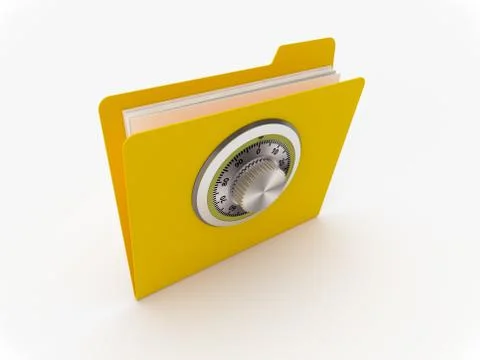 Yellow Folder With Combination Lock Stock Illustration