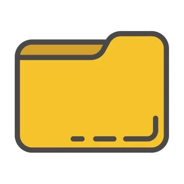 Yellow folder for computer and mobile phone apps. Vector icon Stock Illustration