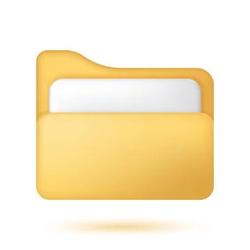 Yellow folder with document Stock Illustration