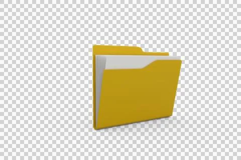 Yellow folder with document Stock Illustration