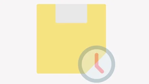 A yellow folder featuring a clock icon, symbolizing time management or sche.. Stock Footage 332855148