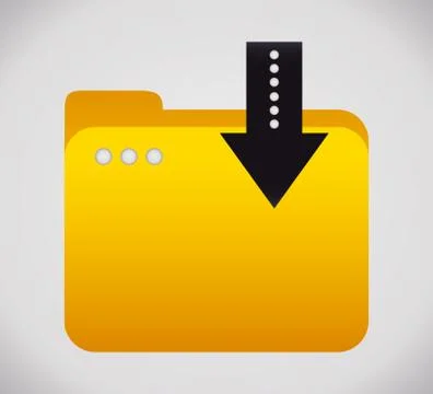 Yellow folder. File design. Vector graphic Illustrazione stock