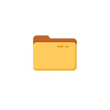 Yellow folder flat flat icon. clip art Illustrazione stock