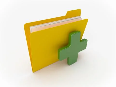 Yellow Folder With Green Cross Stock Illustration