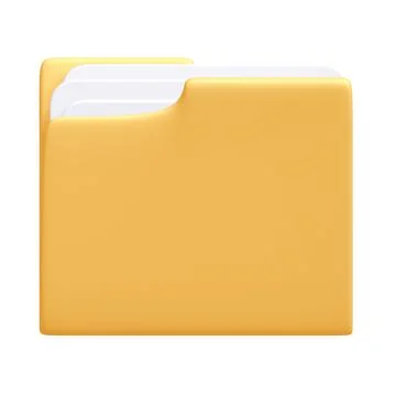 Yellow Folder Icon with Clipping Path, 3d rendering Stock Illustration
