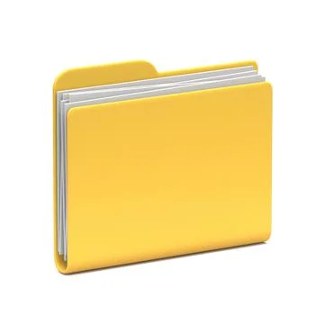 Yellow folder icon closed 3D Illustrazione stock