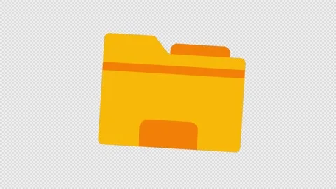 A yellow folder icon concept animation with alpha channel Stock Footage 310542571