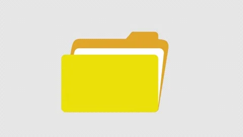 A yellow folder icon concept loop animation video with alpha channel Stock Footage 266092826