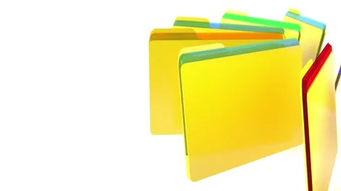 Yellow folder icon with document files inside, modern 3D design for digital 動画素材 323965544