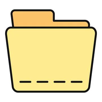 Yellow folder icon for document organization and data storage イラスト素材
