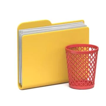 Yellow folder icon Empty recycle bin 3D Yellow folder icon Empty recycle b... Stock Photos