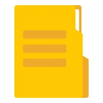 Yellow folder icon, flat style Illustrazione stock