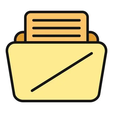 Yellow folder icon holding important documents 스톡 일러스트