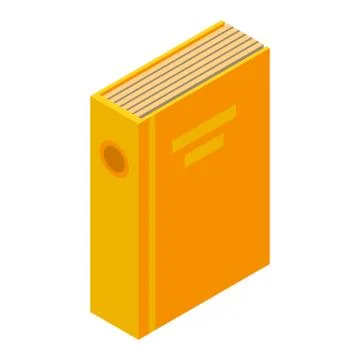 Yellow folder icon, isometric style Illustrazione stock