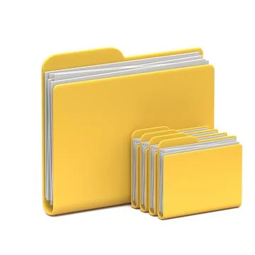 Yellow folder icon parent directory 3D Stock Illustration
