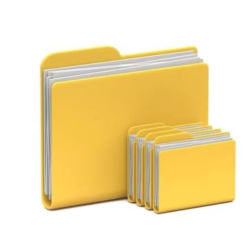 Yellow folder icon parent directory 3D Yellow folder icon parent directory... Stock-Fotos