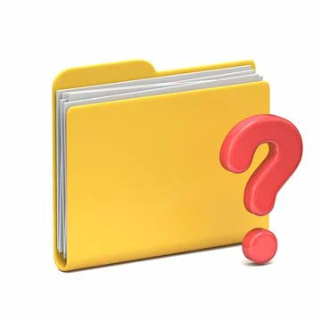 Yellow folder icon Question mark 3D 库存插图