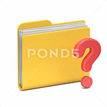 Yellow folder icon Question mark 3D Yellow folder icon Question mark 3D ...