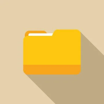 Yellow folder icon representing data storage and organization 库存插图