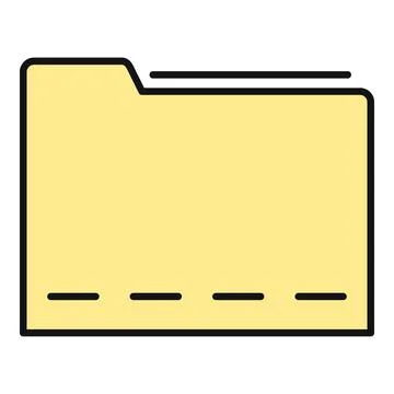 Yellow folder icon representing data organization and storage 库存插图