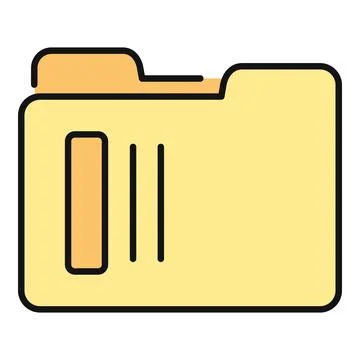 Yellow folder icon representing data organization and storage Stock Illustration