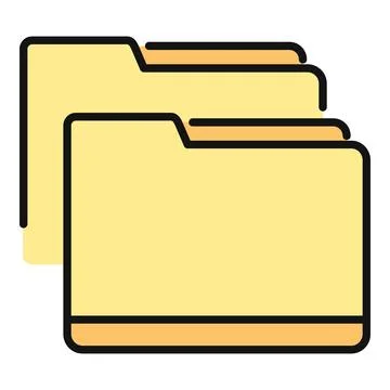 Yellow folder icons representing data storage and organization Stock Illustration