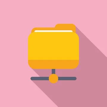 Yellow folder network icon on pink background Illustrazione stock