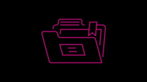 Yellow Folder Organizes Your Digital Files. A minimalist yellow folder icon.. Stock Footage 304023616
