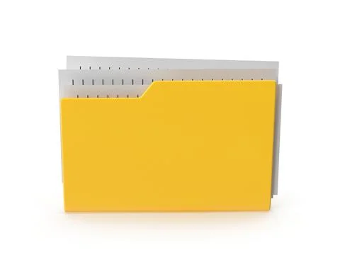 Yellow folder with papers Illustrazione stock