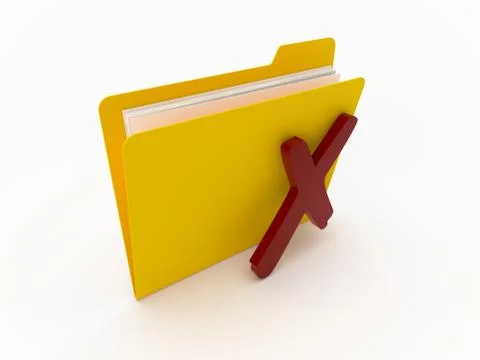 Yellow Folder With Red Cross Illustrazione stock