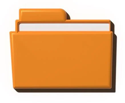 Yellow folder with shadow on isolated background. 3D rendering illustration Foto stock