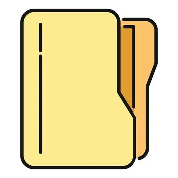 Yellow folder storing important business documents icon Illustration