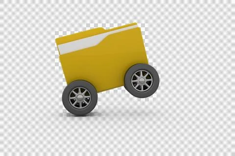 Yellow folder with tire Illustrazione stock