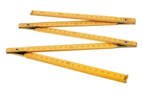 Yellow folding ruler Stock Photos