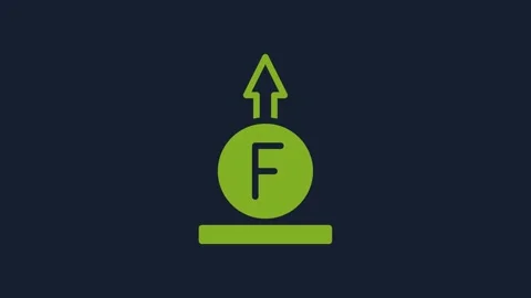 Yellow Force of physic formula calculation icon isolated on blue background. 4K Stock Footage 232264803