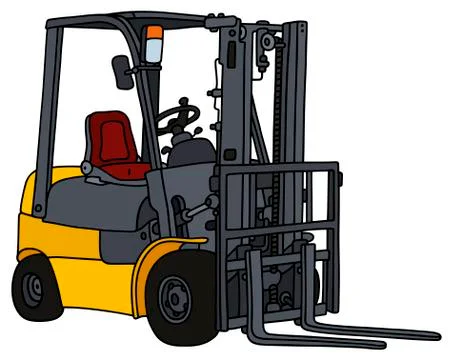 Yellow forklift Stock Illustration